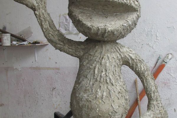 sculpture in styrofoam coated